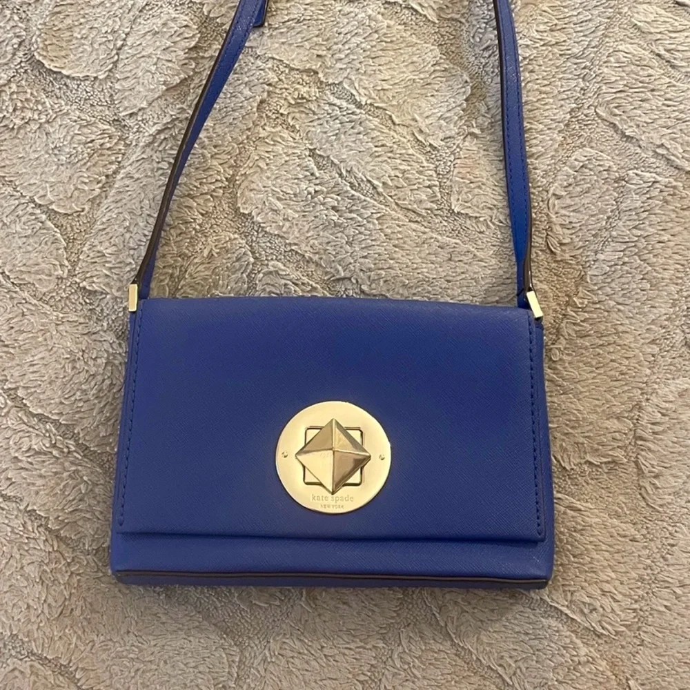 Kate Spade Newbury Lane Sally Crossbody Bag in Royal Blue Saffiano Leather, EUC - Picture 5 of 14